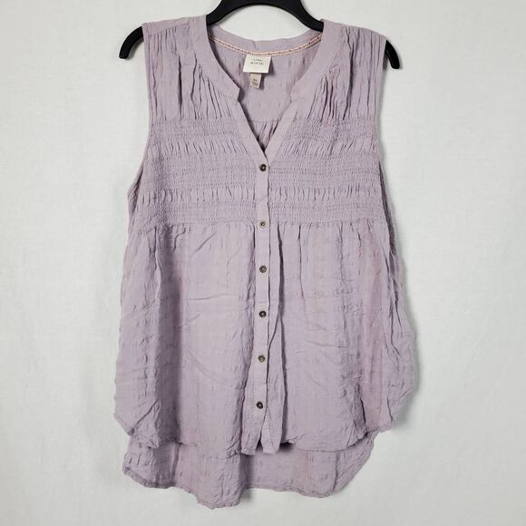 Knox Rose Brand Women's Lavender Sleeveless Tunic With Buttons Size-XL - Picture 3 of 7